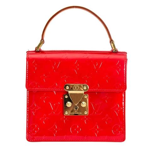 Rare Louis Vuitton Red Monogram Vernis Spring Street Tote Bag 